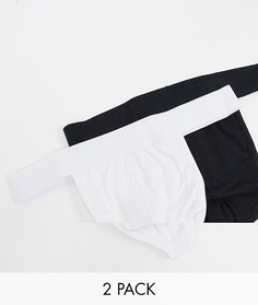 Набор из 2 мужских стрингов черного и белого цветов ASOS DESIGN-Многоцветный