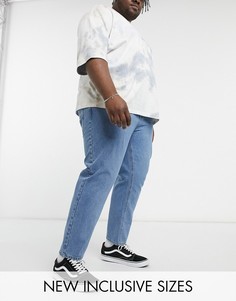 Синие выбеленные джинсы классического кроя ASOS DESIGN-Голубой