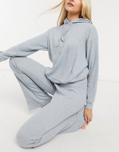 Голубые брюки в рубчик с широкими штанинами в стиле casual Chelsea Peers-Голубой