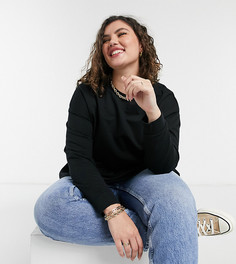 Присборенный свитшот ASOS DESIGN Curve-Черный