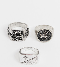 Серебристое кольцо-печатка Reclaimed Vintage inspired-Серебряный