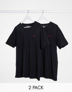 Набор из 2 черных футболок для дома Farah-Черный