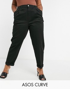 Черные брюки-чиносы ASOS DESIGN Curve hourglass-Черный
