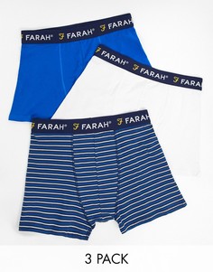 Набор из 3 шорт-боксеров (белые/темно-синие/в полоску) Farah-Мульти