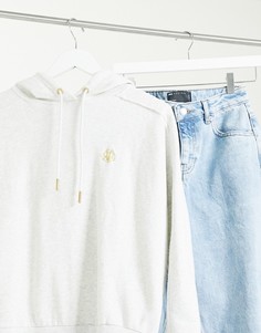 Худи из серой меланжевой ткани с декоративными швами от комплекта River Island-Серый