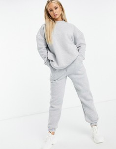 Спортивный костюм в стиле oversized из свитшота и джоггеров серого меланжевого цвета ASOS DESIGN Hourglass-Серый