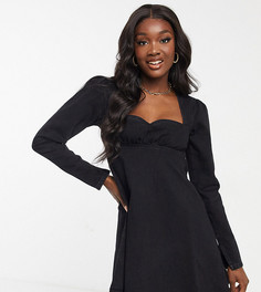 Черное джинсовое платье в стиле бэби-долл ASOS DESIGN Tall-Черный