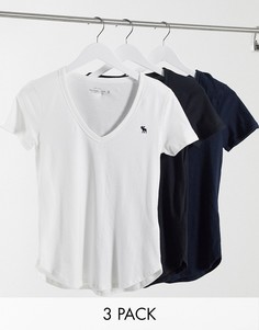 Набор из 3 футболок с v-образным вырезом Abercrombie & Fitch-Многоцветный