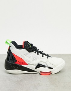 Кроссовки белого, красного и зеленого цвета Jordan Zoom 92-Черный