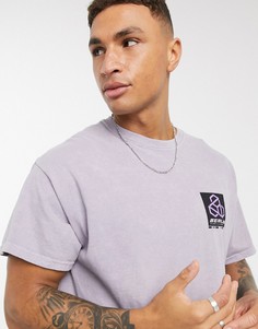 Сиреневая oversized-футболка с принтом "Berlin" New Look-Серый