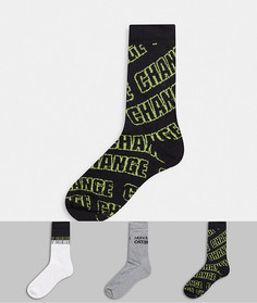 Набор из трех пар спортивных носков с логотипом в стиле ретро ASOS DESIGN-Многоцветный