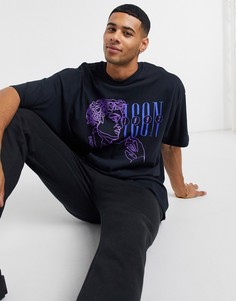 Черная oversized-футболка с принтом "Icon" New Look-Черный