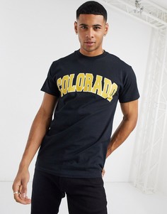 Черная oversized-футболка с принтом "Colorado" New Look-Черный
