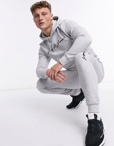 Серый спортивный костюм с логотипом-надписью Jack & Jones