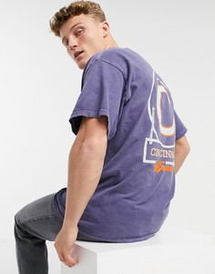 Фиолетовая oversized-футболка с принтом в университетском стиле New Look-Фиолетовый