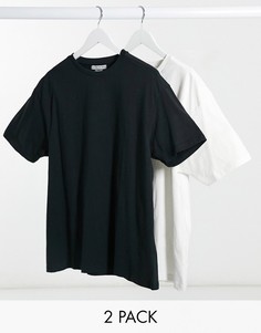 Набор из двух свободных футболок в стиле oversized черного и белого цвета Another Influence-Многоцветный