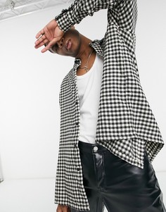 Очень свободная рубашка в клетку ASOS DESIGN-Черный цвет