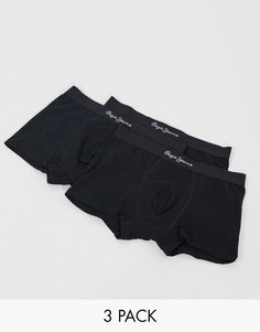 Набор из трех коротких боксеров-брифов черного цвета Pepe Jeans ben-Черный