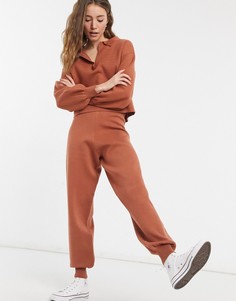 Трикотажные рыжие джоггеры для дома премиум-класса ASOS DESIGN-Коричневый цвет