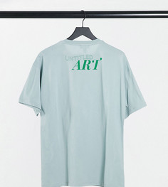 Голубая футболка в стиле oversized с принтом "Untitled art" New Look-Голубой