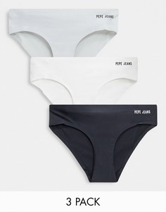 Набор из 3 пар трусов черного, серого и белого цвета Pepe Jeans Lucia-Многоцветный
