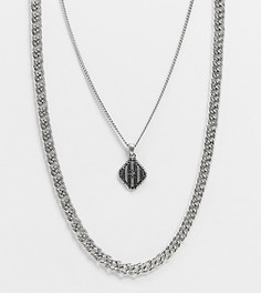 Многорядное серебристое ожерелье Reclaimed Vintage inspired-Серебристый