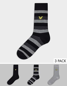 Набор из трех пар носков (серые в полоску) Lyle & Scott-Серый