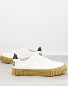 Белые кроссовки на шнуровке из материалов экологичной моды ASOS DESIGN-Белый