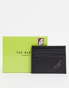 Черная кожаная кредитница с тиснением на уголке Ted Baker Rifle-Черный цвет