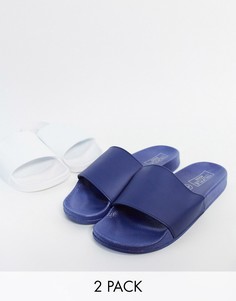 2 пары шлепанцев (белые и темно-синие) Truffle Collection-Мульти