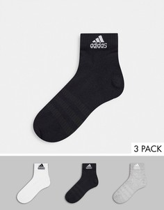 Набор из 3 пар носков до щиколотки разных цветов adidas Training-Черный цвет