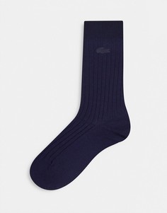 Темно-синие однотонные носки Lacoste-Темно-синий