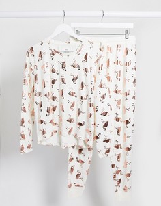 Белая пижама с принтом металлик Chelsea Peers-Белый