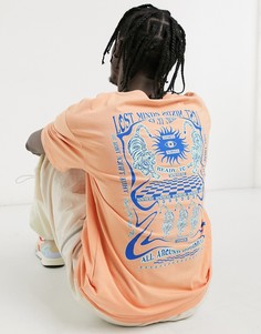 Оранжевая oversized-футболка с принтом "Lost Minds" на спине Jack & Jones Originals-Оранжевый цвет