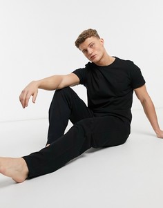 Комплект для дома из футболки и джоггеров черного цвета Burton Menswear-Черный цвет