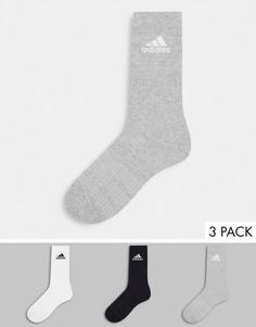 Набор из 3 пар разноцветных носков до середины голени со встроенной стелькой adidas Running-Черный цвет