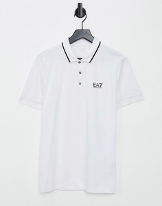 Белое поло Armani EA7 Core ID-Белый