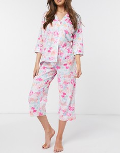 Пижама с брюками капри и рубашкой с лацканами Lauren by Ralph Lauren-Многоцветный
