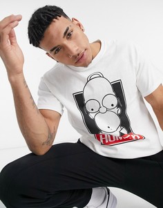Белая oversized футболка с принтом Гомера New Look-Белый