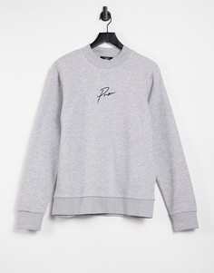Серый свитшот с высоким воротником и логотипом на груди Jack & Jones Premium (от комплекта)