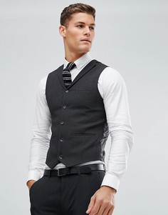 Темно-серый приталенный жилет ASOS DESIGN