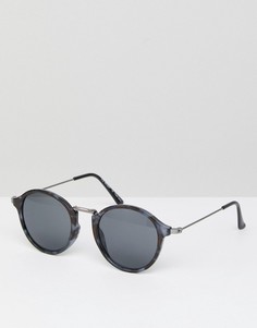 Круглые солнцезащитные очки в серой черепаховой оправе AJ Morgan-Серый