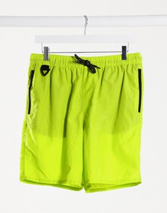 Шорты для плавания средней длины с контрастной отделкой ASOS DESIGN-Зеленый цвет