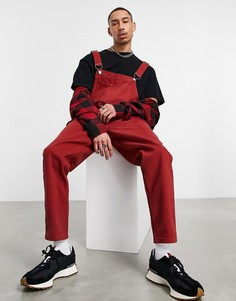 Темно-красный классический комбинезон из неэластичной ткани ASOS DESIGN