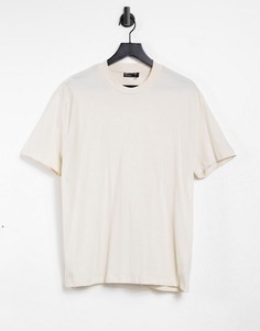 Свободная футболка из органического хлопка молочного цвета ASOS DESIGN-Бежевый