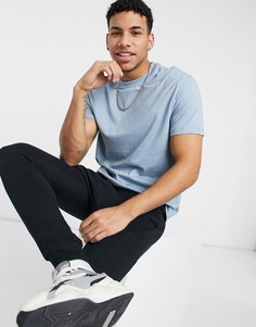 Голубая свободная футболка из органического хлопка ASOS DESIGN-Голубой
