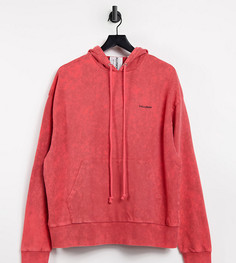 Красный выбеленный oversized-худи от комплекта COLLUSION Unisex