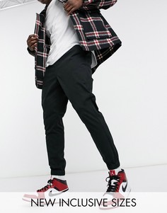 Суженные книзу джоггеры чиносы черного цвета с эластичным поясом ASOS DESIGN-Черный цвет