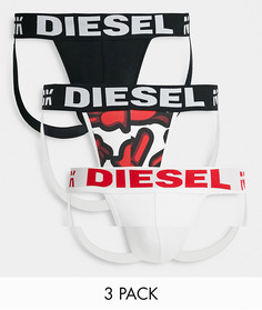 Набор из трех трусов-джоков с принтом белого, черного и красного цвета Diesel-Многоцветный