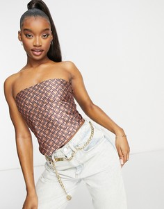Топ-бандана с геометрическим принтом и завязками на спине ASOS DESIGN-Многоцветный